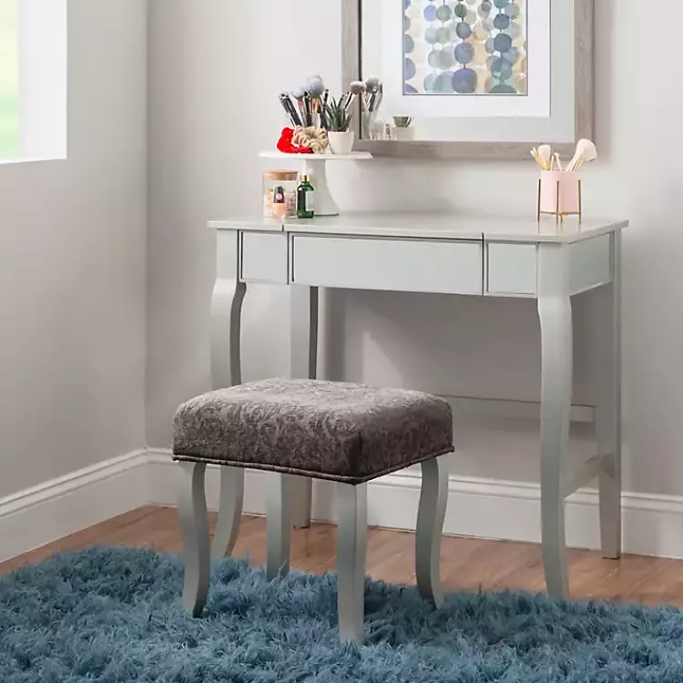 Dressers & Chests-Kirklands Home Silver Harper Flip-Top 2-pc. Vanity Set Gray