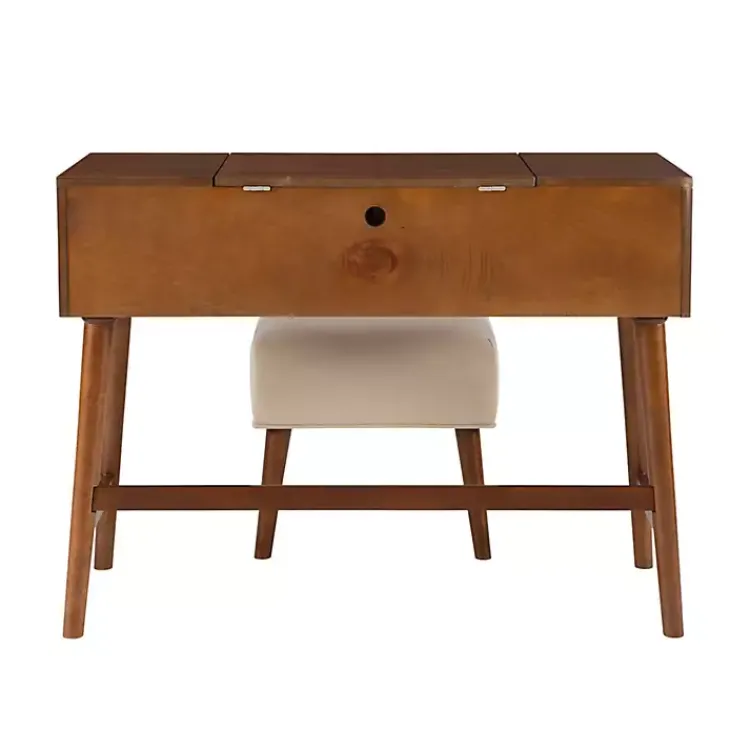 Dressers & Chests-Kirklands Home Walnut Viola Flip-Top 2-pc. Vanity Set Brown