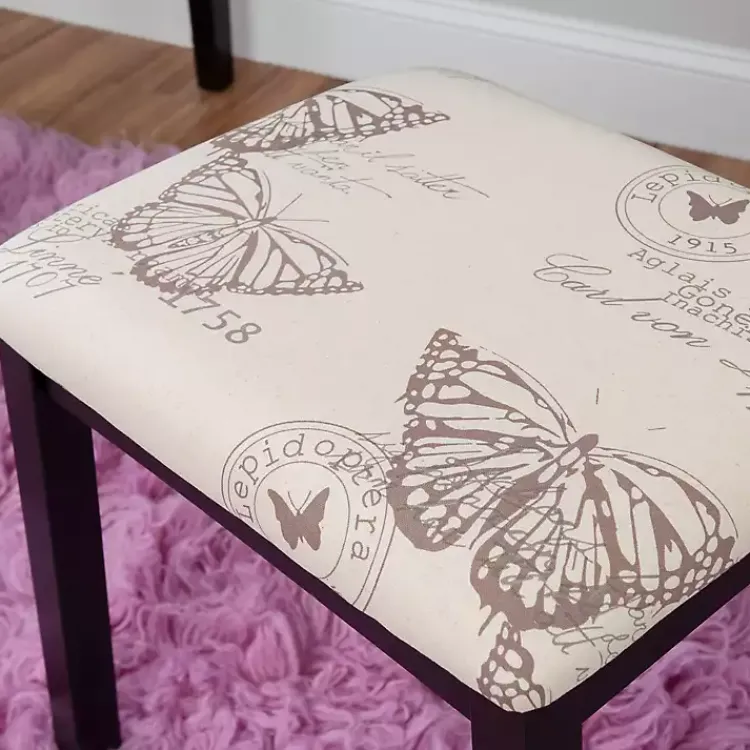 Dressers & Chests-Kirklands Home Virginia Butterfly 2-pc. Vanity Set Black