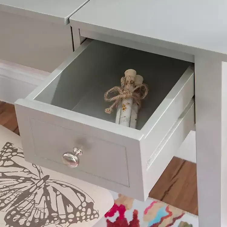 Dressers & Chests-Kirklands Home Silver Virginia Butterfly 2-pc. Vanity Set Gray