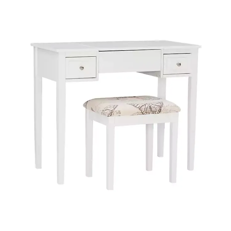 Dressers & Chests-Kirklands Home Virginia Butterfly 2-pc. Vanity Set White
